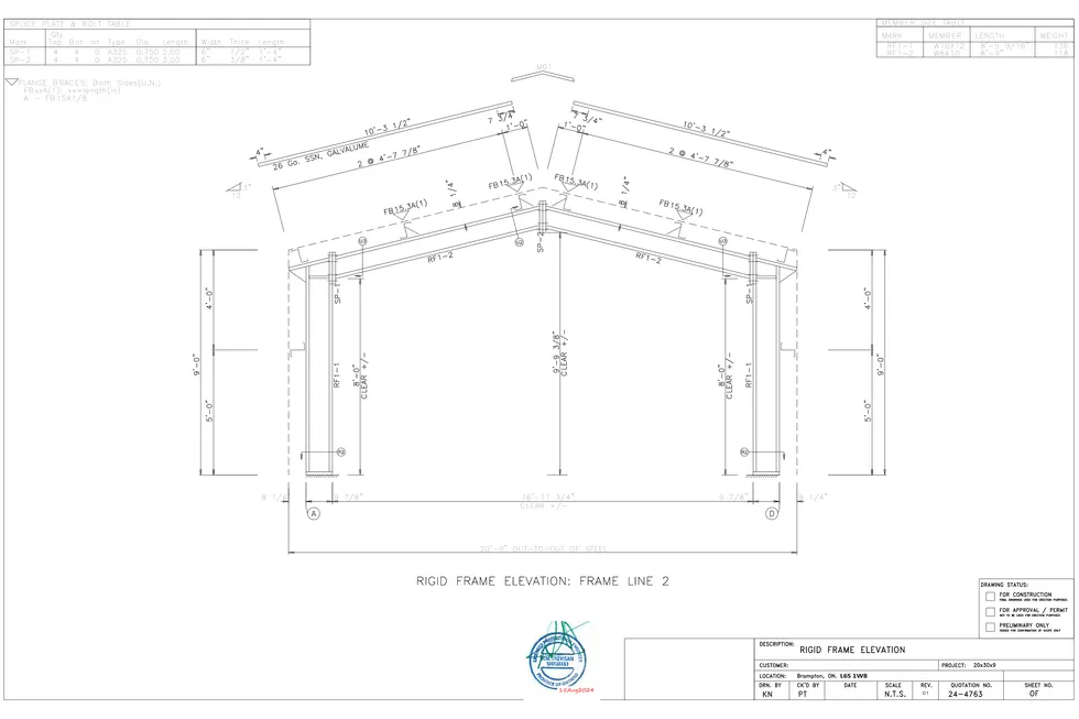 20' x 30' x 9' clear-span steel building package by Hybrid Steel Buildings - photo 6