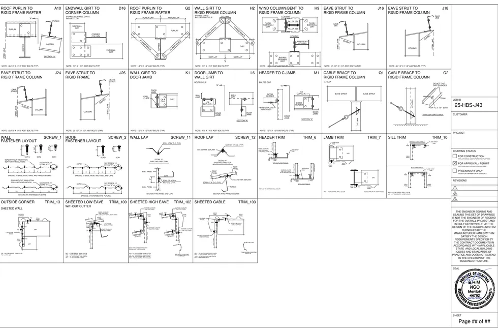 24' x 32' x 12-13' clear-span steel building package by Hybrid Steel Buildings - photo 15