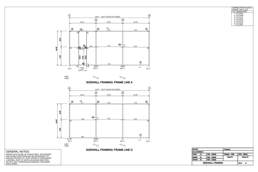 25 x 32 x 14 Steel Building Package photo 3