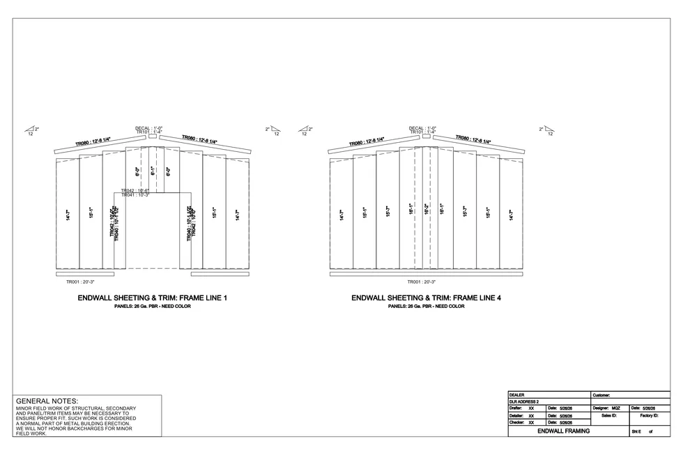 25 x 32 x 14 Steel Building Package photo 6
