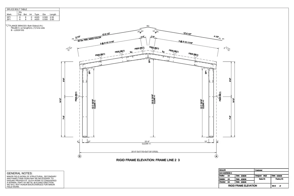 25 x 32 x 14 Steel Building Package photo 8