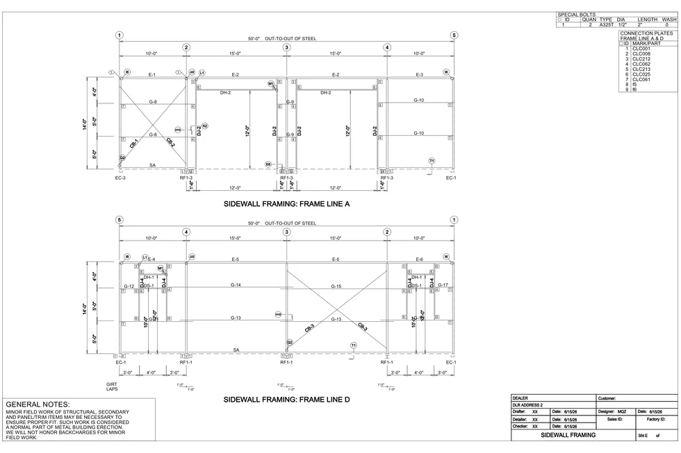 30' x 50' x 14' clear-span steel building package by Hybrid Steel Buildings - photo 3