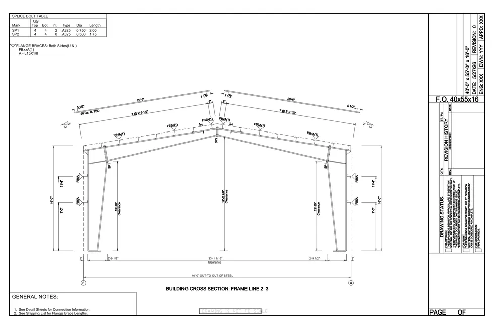40 x 55 x 16 Steel Building Package photo 7