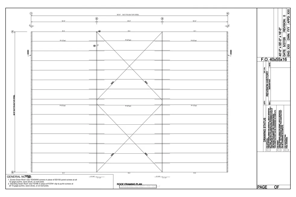 40 x 55 x 16 Steel Building Package photo 8