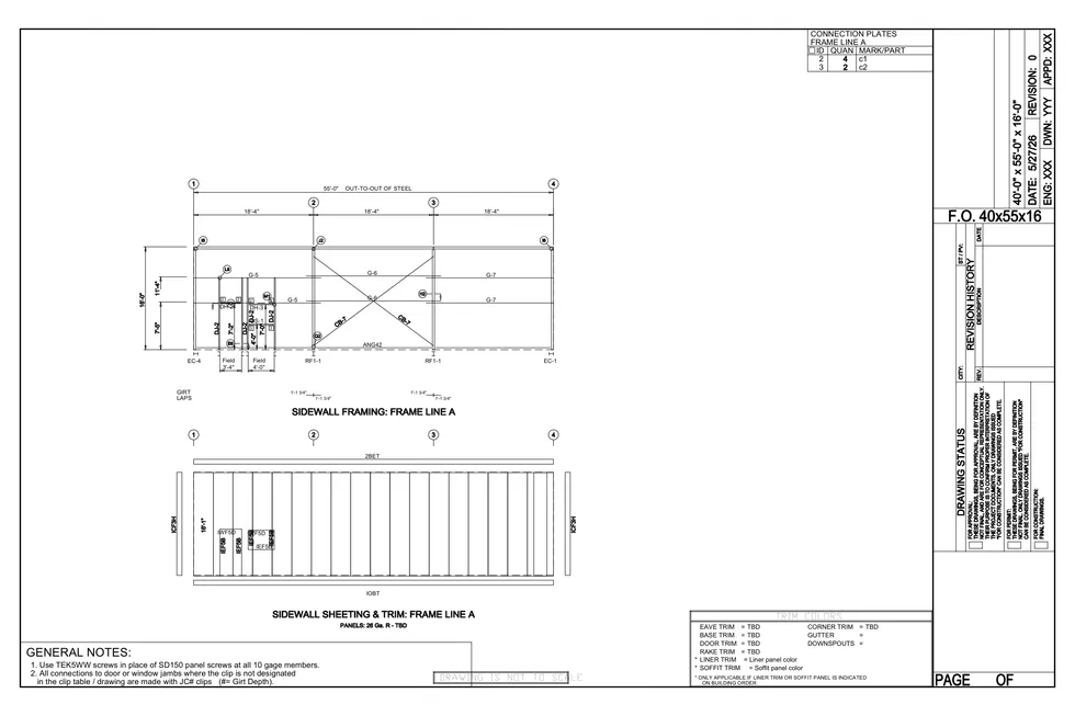 40 x 55 x 16 Steel Building Package photo 11