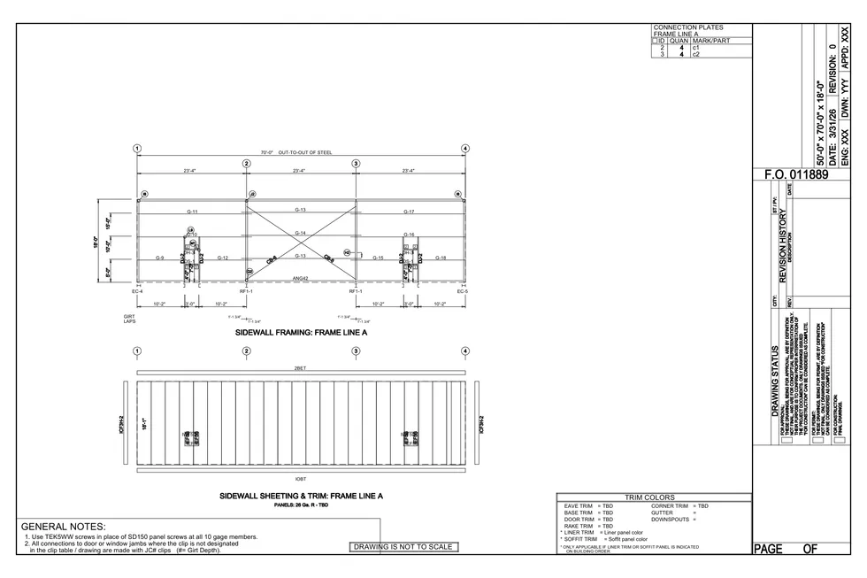 50' x 70' x 18' clear-span steel building package by Hybrid Steel Buildings - photo 3