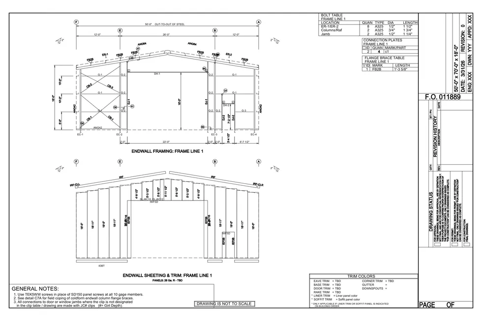 50' x 70' x 18' clear-span steel building package by Hybrid Steel Buildings - photo 5