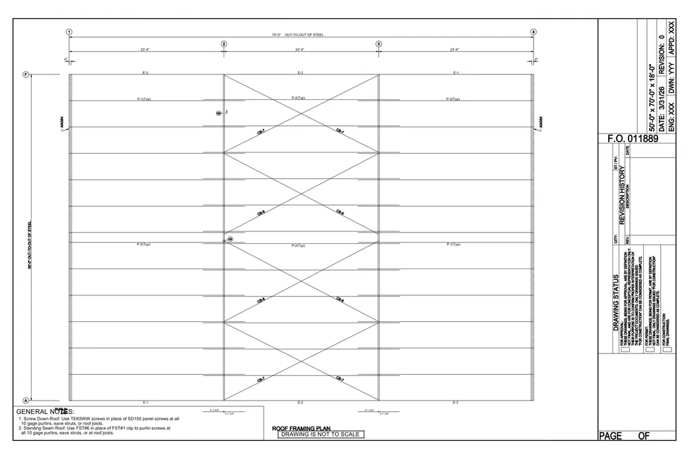 50' x 70' x 18' clear-span steel building package by Hybrid Steel Buildings - photo 7