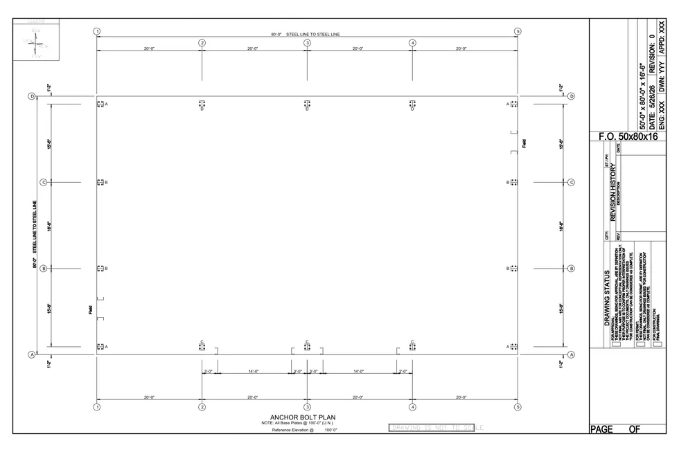 50 x 80 x 16.5 Steel Building Package photo 2