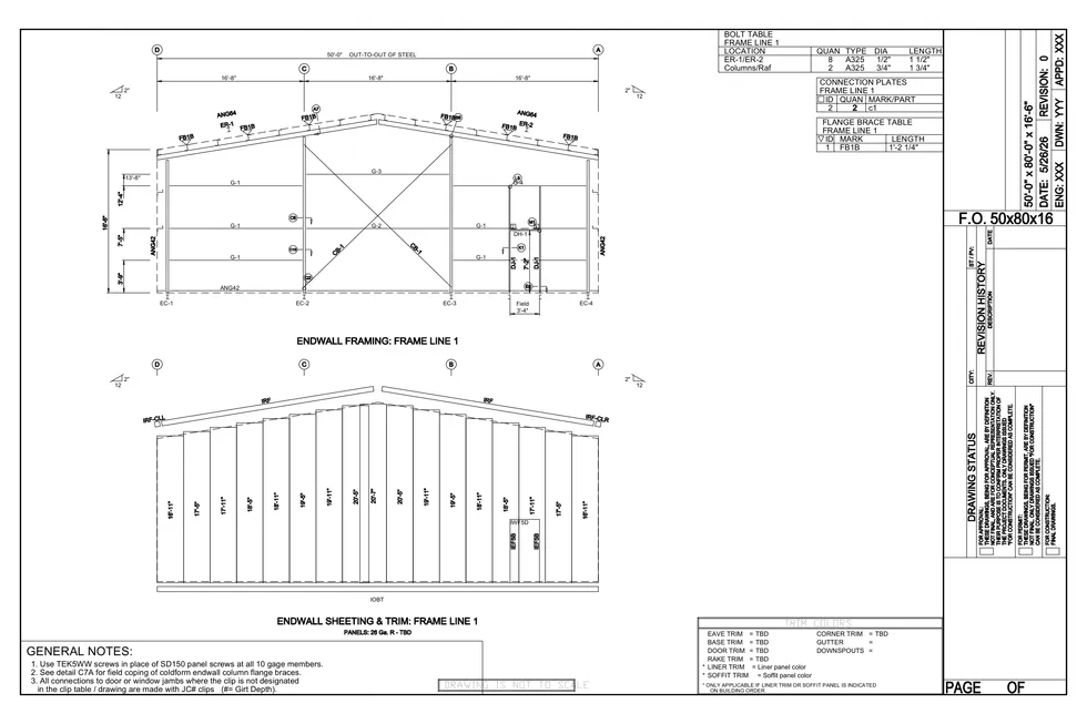 50 x 80 x 16.5 Steel Building Package photo 5