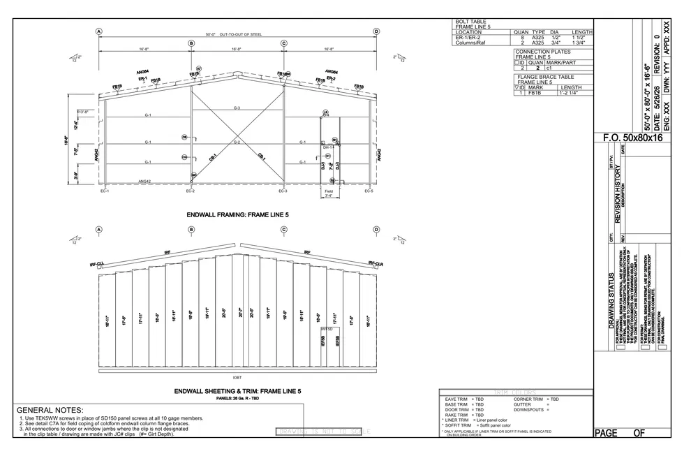 50 x 80 x 16.5 Steel Building Package photo 6