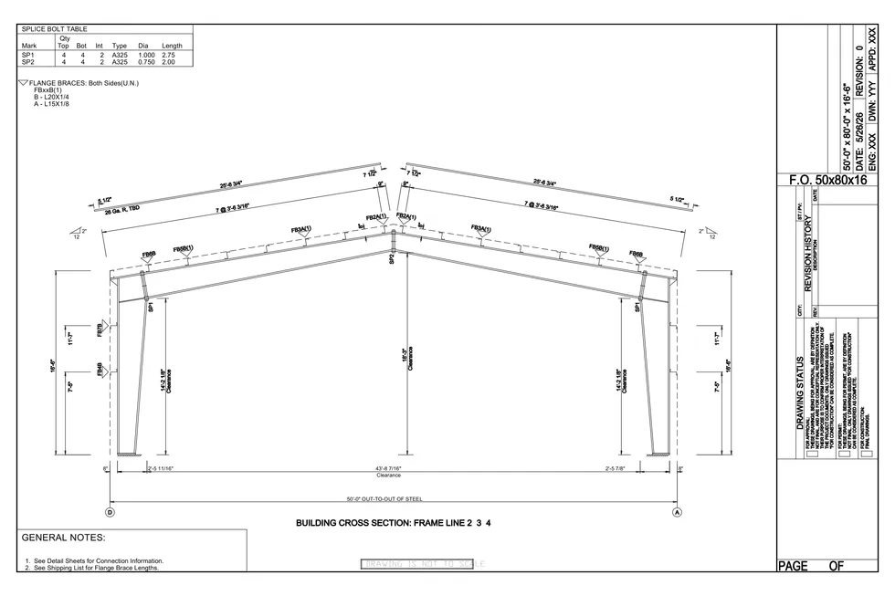50 x 80 x 16.5 Steel Building Package photo 7
