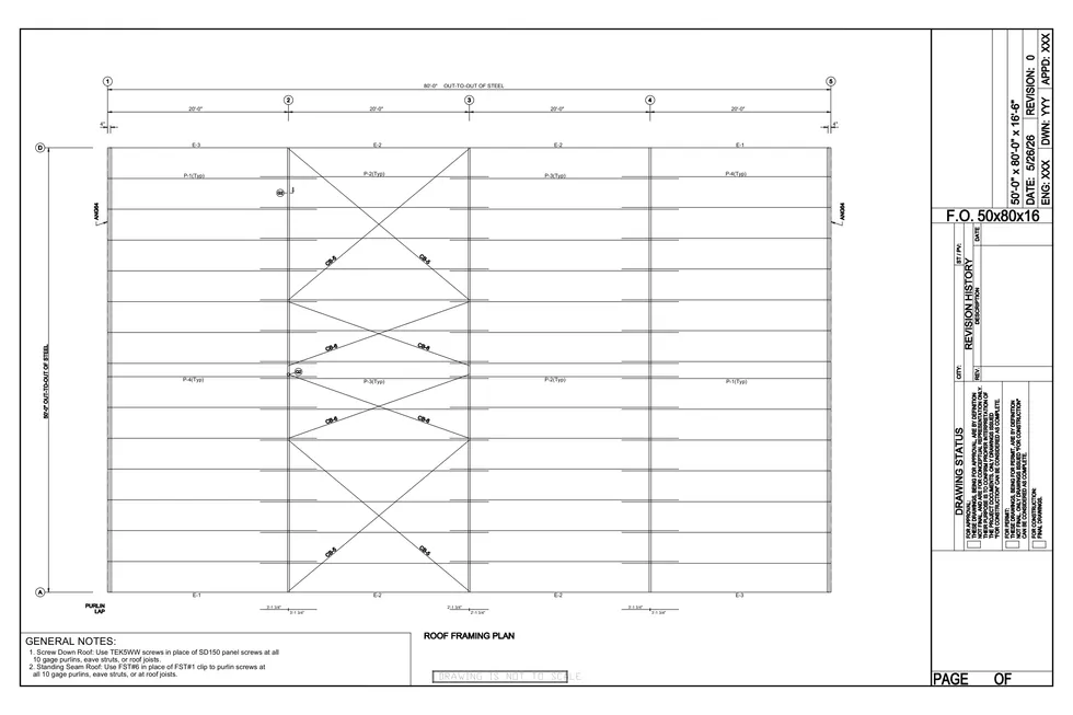 50 x 80 x 16.5 Steel Building Package photo 8