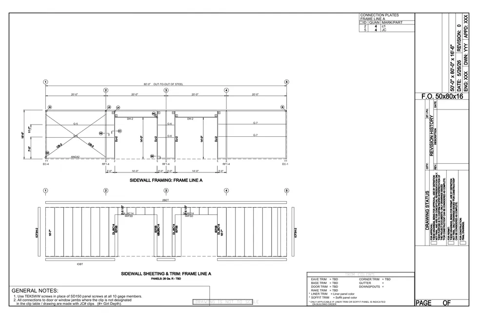 50 x 80 x 16.5 Steel Building Package photo 11