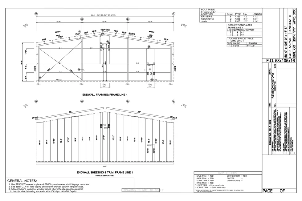 58 x 105 x 16.5 Steel Building Package photo 5