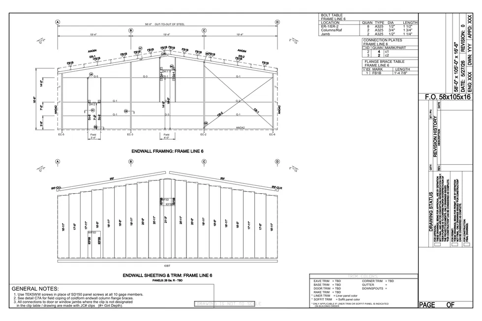 58 x 105 x 16.5 Steel Building Package photo 6