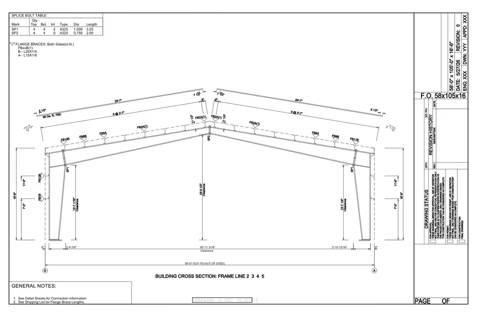 58 x 105 x 16.5 Steel Building Package photo 7