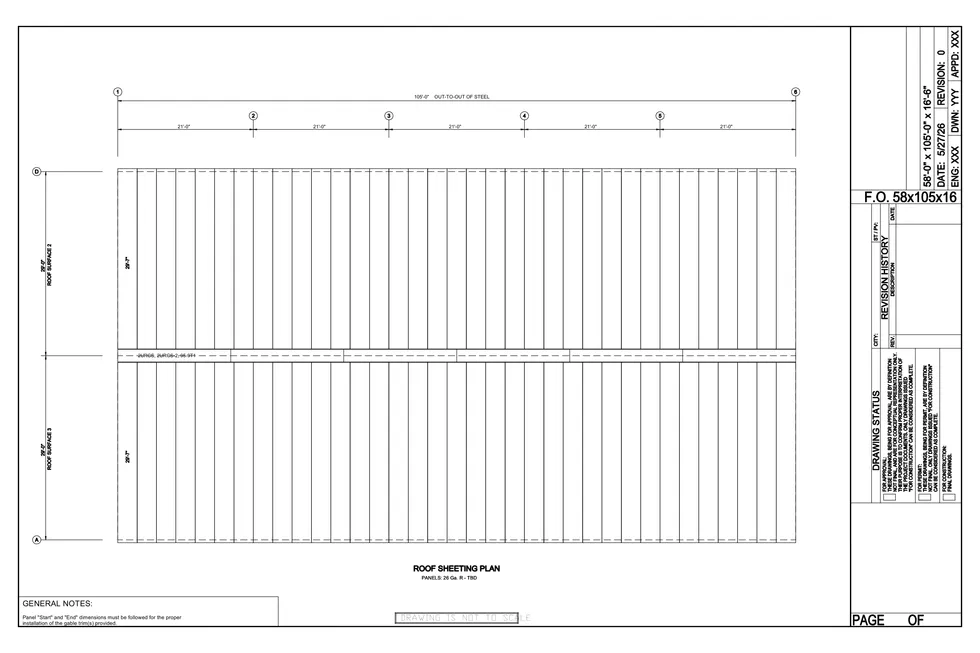 58 x 105 x 16.5 Steel Building Package photo 9