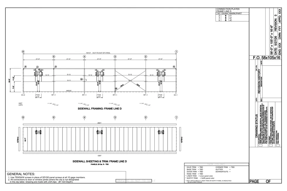 58 x 105 x 16.5 Steel Building Package photo 10
