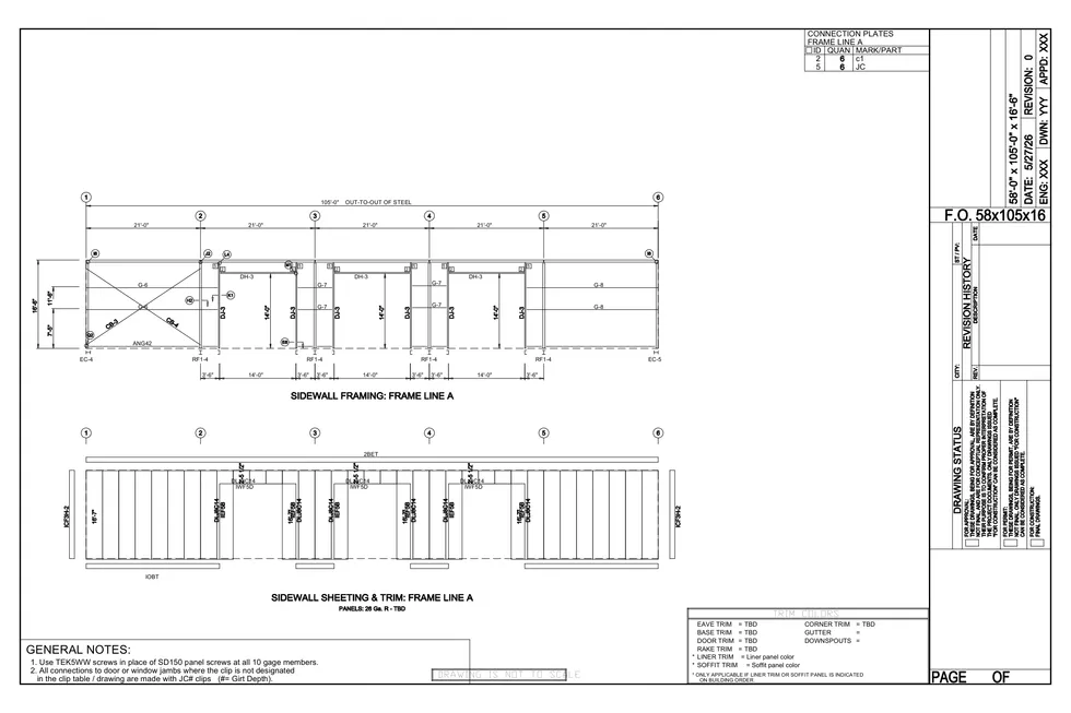 58 x 105 x 16.5 Steel Building Package photo 11