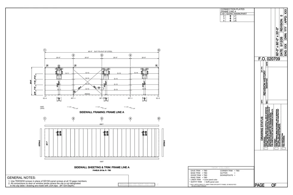 60' x 80' x 20' clear-span steel building package by Hybrid Steel Buildings - photo 12