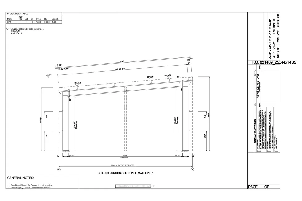 25' x 44' x 14' clear-span steel building package by Hybrid Steel Buildings - photo 8