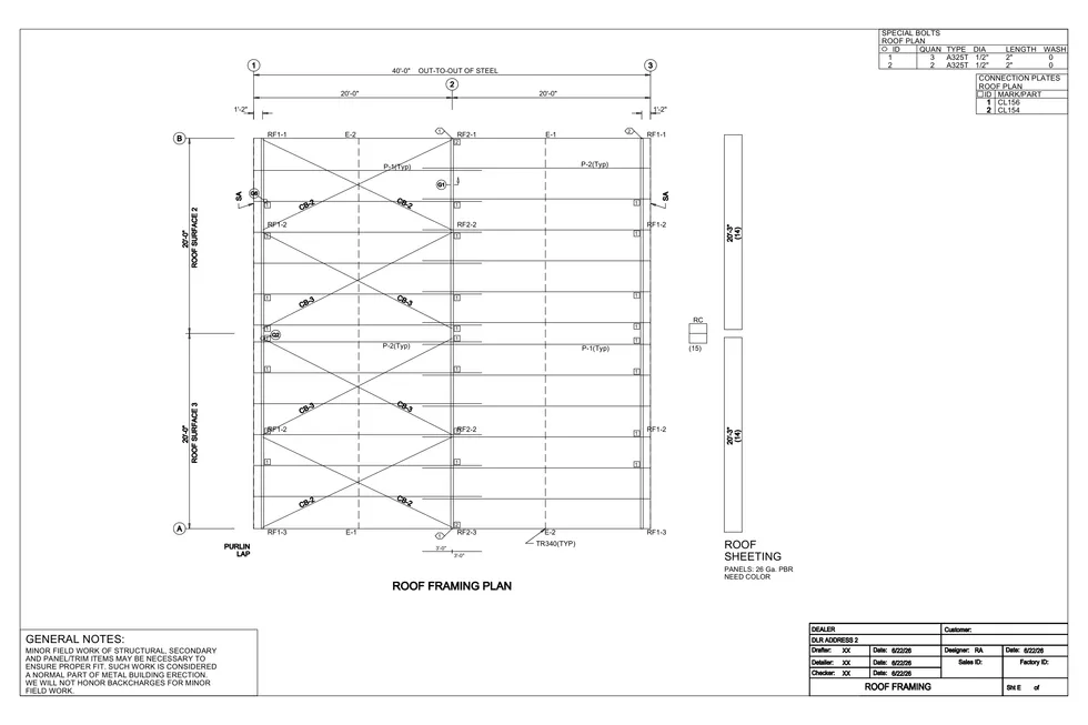 40' x 40' x 4' clear-span steel building package by Hybrid Steel Buildings - photo 7