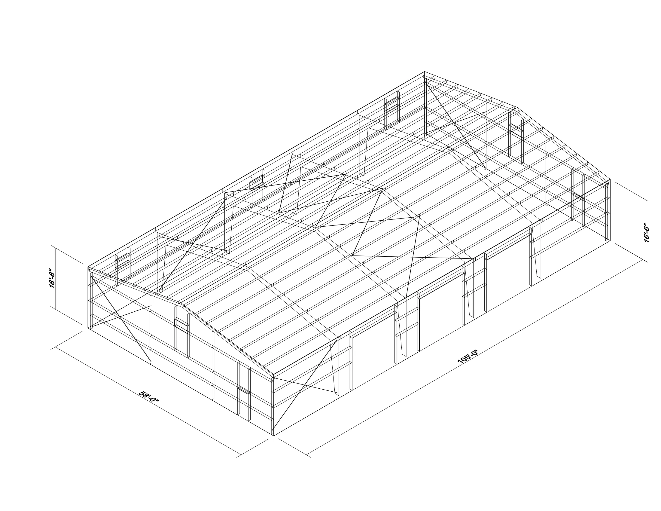 58 x 105 x 16.5 Steel Building Package photo