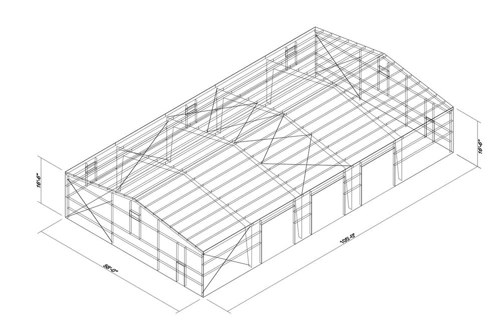 58 x 105 x 16.5 Steel Building Package photo 1