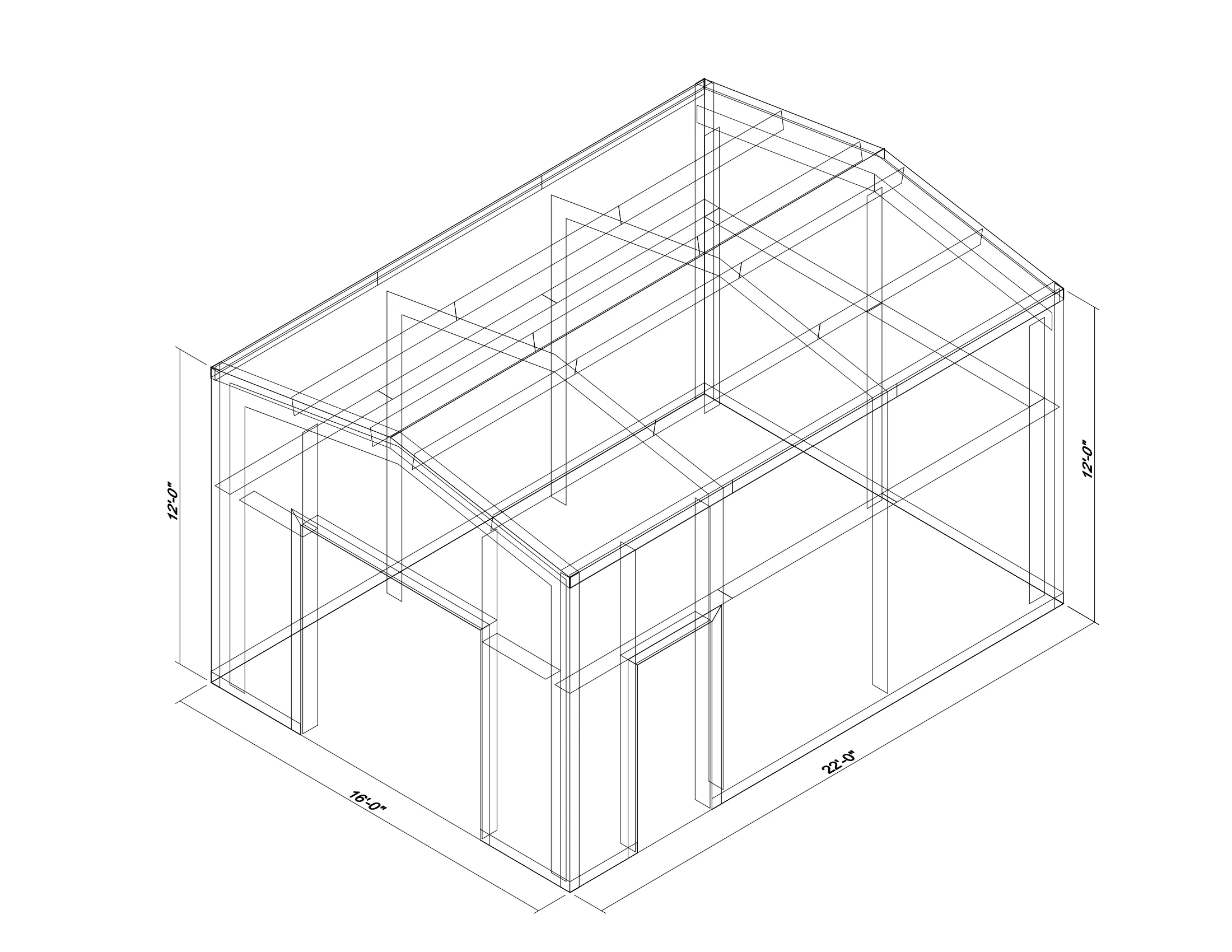 16 x 22 x 12 Steel Building Package photo