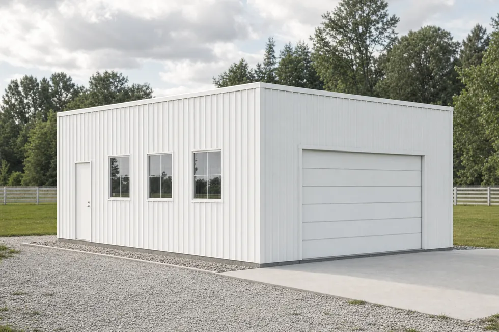 24' x 32' x 12-13' clear-span steel building package by Hybrid Steel Buildings - photo 16