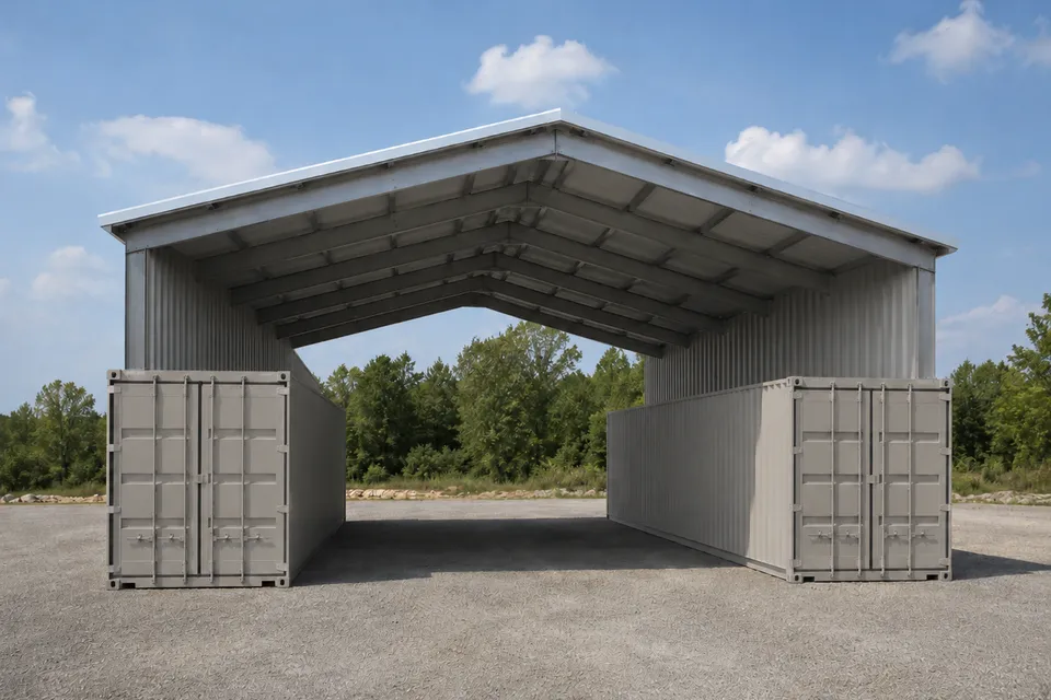 20' x 40' x 4' clear-span steel building package by Hybrid Steel Buildings