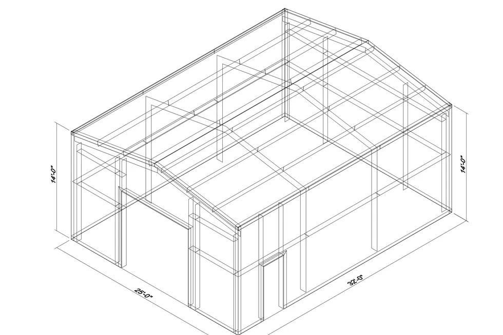 25 x 32 x 14 Steel Building Package photo 1