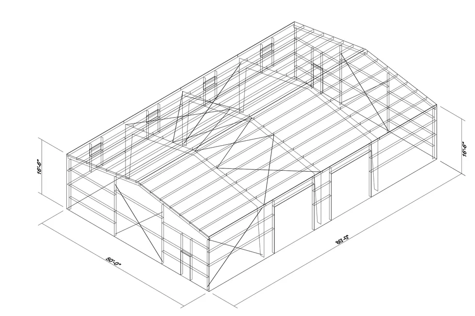 50 x 80 x 16.5 Steel Building Package photo 1