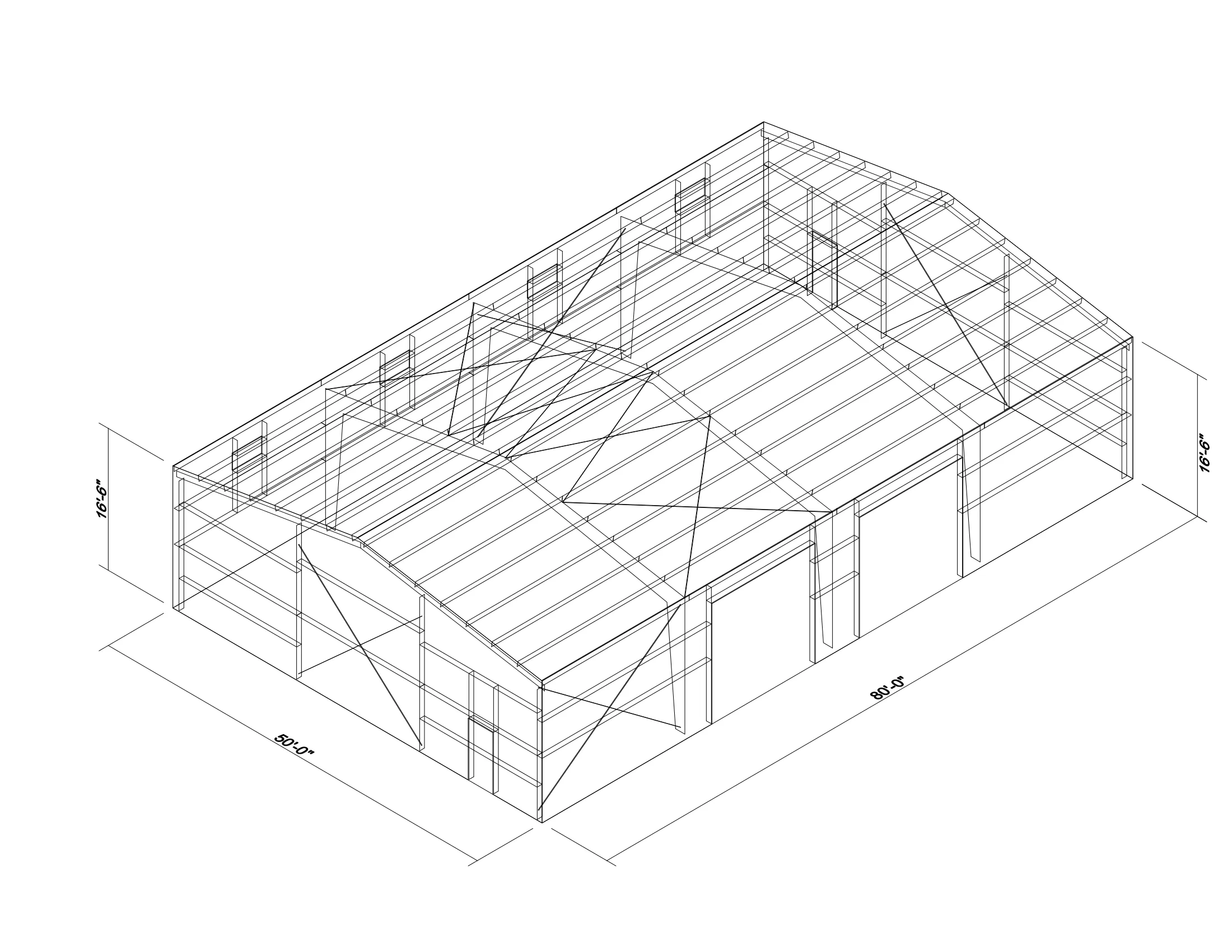 50 x 80 x 16.5 Steel Building Package photo