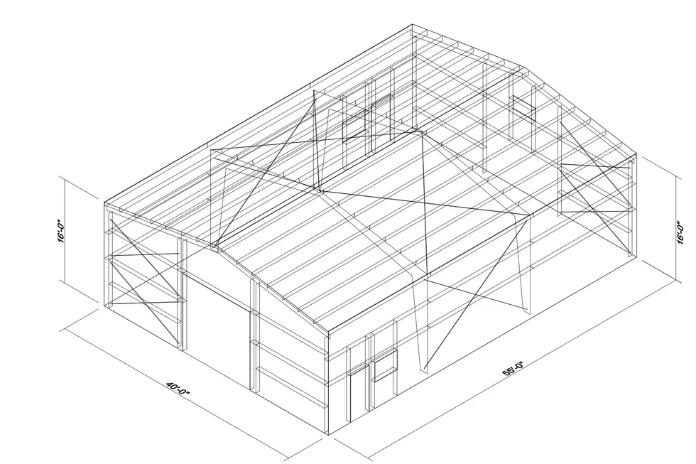 40 x 55 x 16 Steel Building Package photo 1
