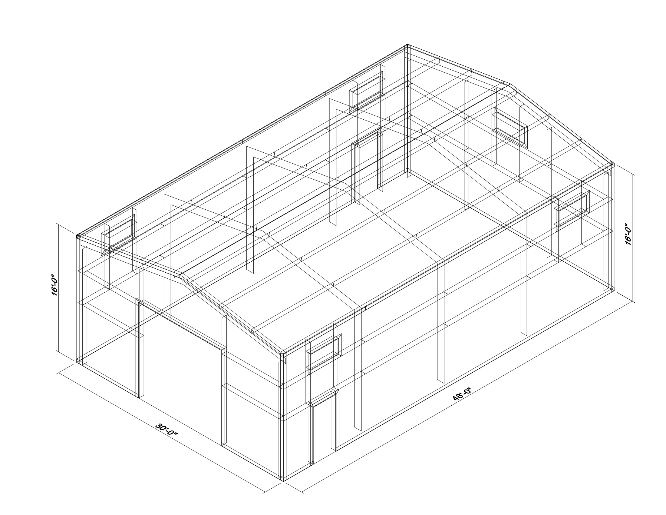30 x 48 x 16 Steel Building Package photo
