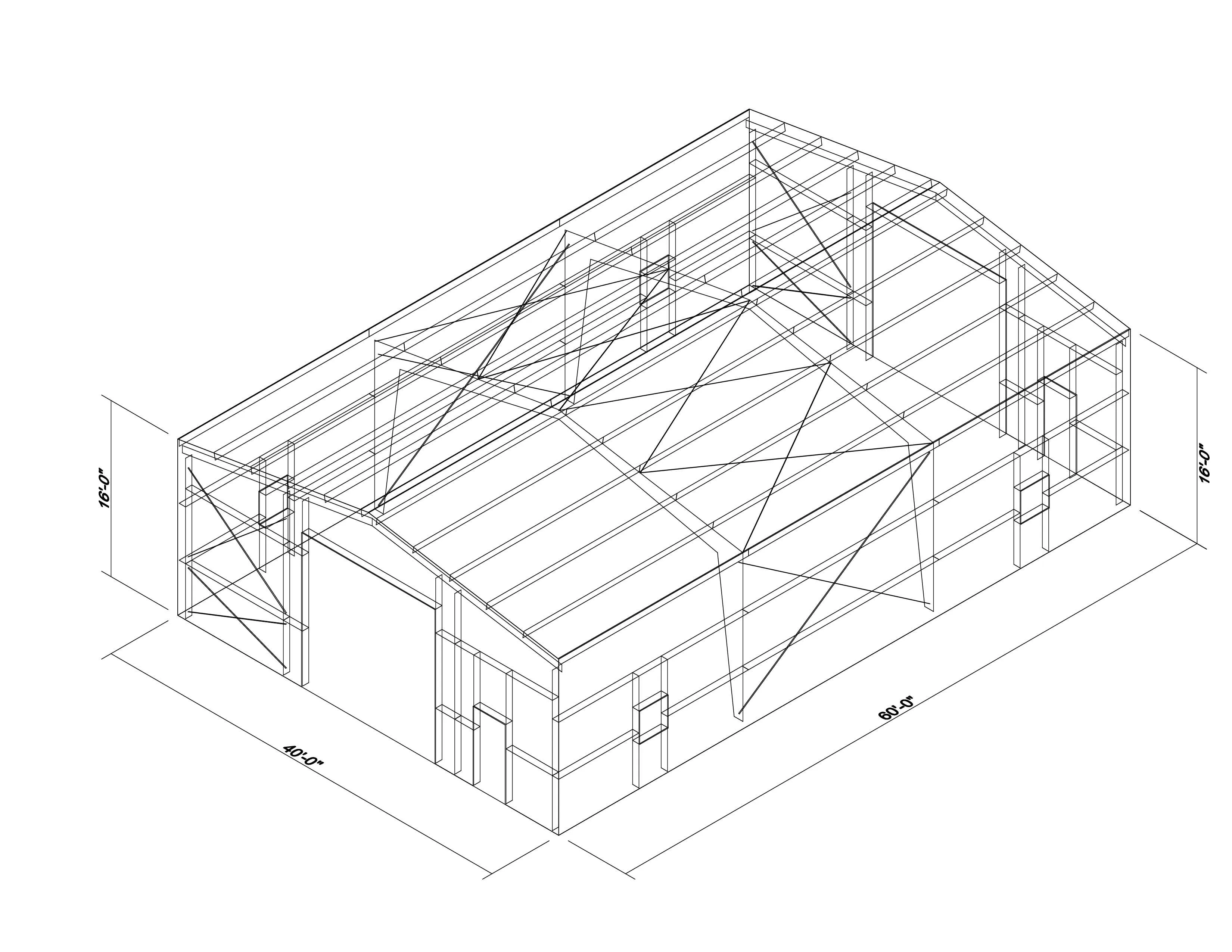 40 x 60 x 16 Steel Building Package photo